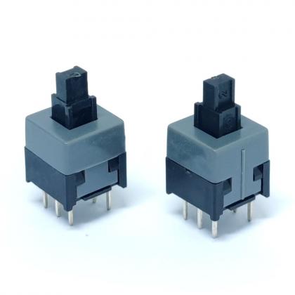 DPDT 6-Pin Self-Locking Push Switch